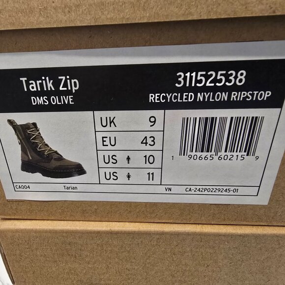 Genuine Dr. Martens Tarik Zip Boots ( Men Size: US 10 UK 9 ) Olive / Green NEW - Picture 9 of 15